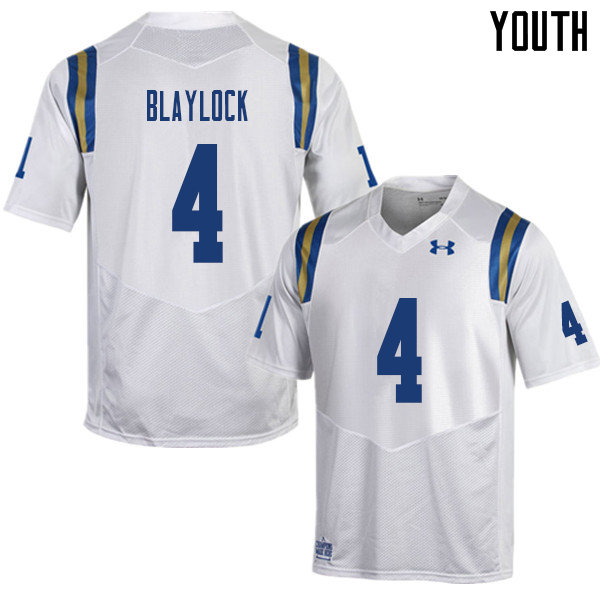 Youth #4 Stephan Blaylock UCLA Bruins College Football Jerseys Sale-White - Click Image to Close